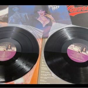 1983 Elvira LP Haunted Hits & Poster - 2 LP Vinyl Record 12" RARE Vintage 80s